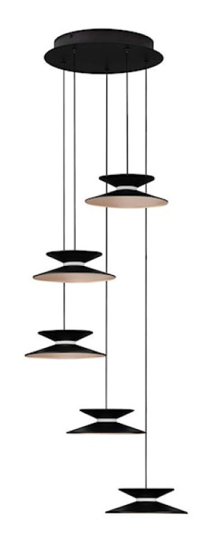 Lampa wisząca Sketter LED x5 złoto-czarna Wyprzedaż
