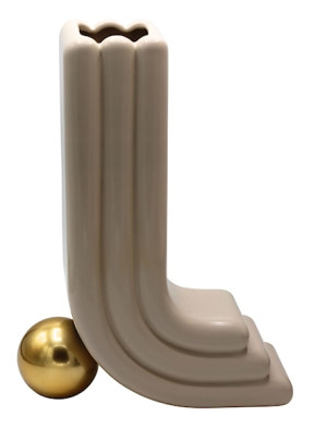 Wazon Hedors ceramiczny złoto-beżowy Wyprzedaż