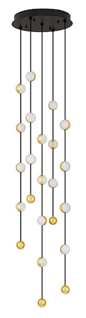 Lampa wisząca Systally LED 200 cm złoto-czarna
