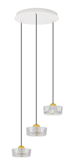 Lampa wisząca Ivoprett LED x3 złoto-biała Wyprzedaż