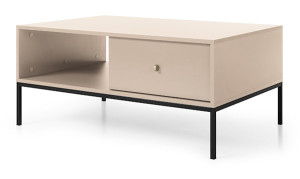 Stolik kawowy Monne 68x104 cm beżowe vintage HOMEBOOK