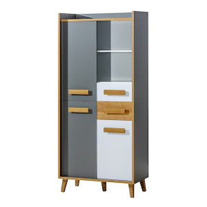 Komoda na nóżkach Ellipticum wysoka antracyt/biały HOMEBOOK