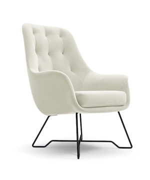 Fotel kubełkowy Meknes jasnobeżowy velvet łatwoczyszczący HOMEBOOK