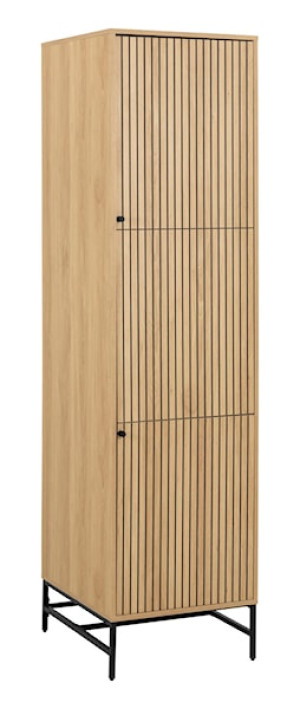 Szafa Pously 200 cm z dwoma półkami i drążkiem dąb lamele Wyprzedaż