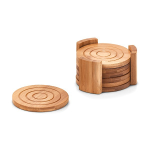 Zestaw siedmiu podkładek pod kubek Wondle z bambusa HOMEBOOK