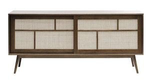 Komoda Visimmy 180 cm przyciemniony dąb/plecionka HOMEBOOK