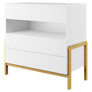 Komoda dla dzieci Viotte z trzema szufladami i półką biała HOMEBOOK