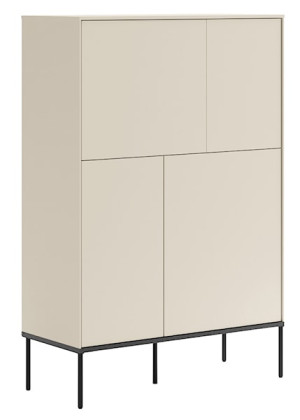Komoda czterodrzwiowa Bellezo wysoka 95 cm kremowy Wyprzedaż