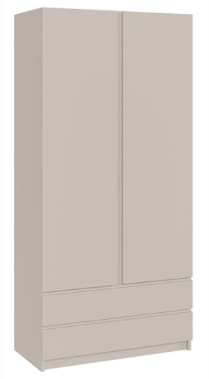 Szafa dwudrzwiowa Bemmi z dwiema szufladami 100 cm kaszmir