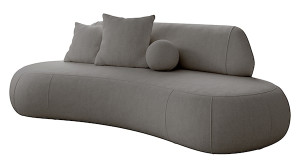 Sofa trzyosobowa Balme szarobeżowa w tkaninie łatwoczyszczącej