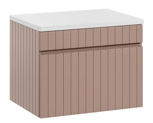 Szafka pod umywalkę Becialls 80 cm Różowa z białym blatem