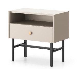 Szafka nocna Divenos z szufladą 54 cm Szary beż Wyprzedaż