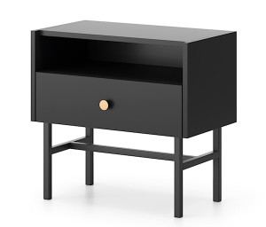 Szafka nocna Divenos z szufladą 54 cm Czarna Wyprzedaż