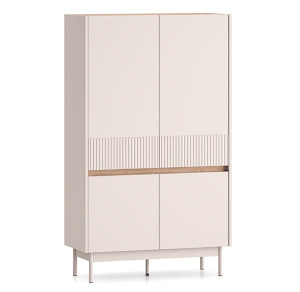 Komoda wysoka czterodrzwiowa Dunea 92 cm kaszmir/dąb