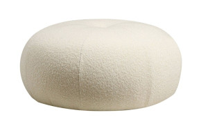 Pufa okrągła Esshar biała boucle Wyprzedaż