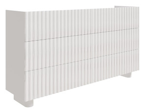 Komoda sześcioszufladowa Fiorra 147 cm biały połysk