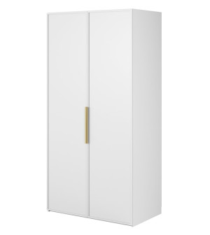 Szafa dwudrzwiowa Frame z drążkiem i półkami 100 cm Biała Wyprzedaż