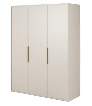 Szafa trzydrzwiowa Frame z długim drążkiem i siedmioma półkami 150 cm Szary beż Wyprzedaż