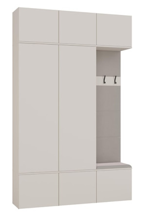 Garderoba dwudrzwiowa Haga z wieszakami i półkami 150 cm kaszmir