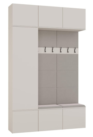 Garderoba jednodrzwiowa Haga z wieszakami i półkami 150 cm kaszmir