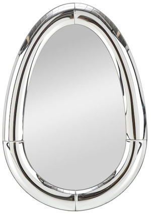 Lustro ścienne Ivory 120x80 cm w srebrnej ramie gięte szkło Wyprzedaż