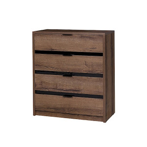 Komoda Rikno z czterema szufladami Dąb monastery / Czarny połysk HOMEBOOK