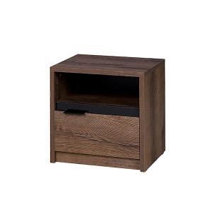 Szafka nocna Rikno z szufladą Dąb monastery / Czarny połysk HOMEBOOK