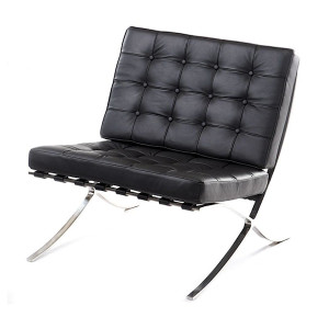 Fotel Barca skóra naturalna czarna HOMEBOOK