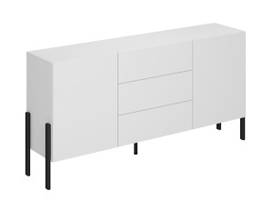 Komoda dwudrzwiowa Jukon z trzema szufladami 184 cm Biały Wyprzedaż