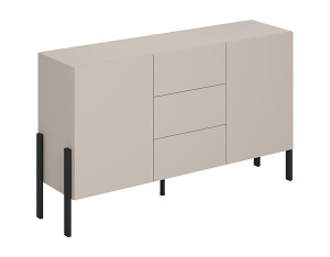 Komoda dwudrzwiowa Jukon z trzema szufladami 154 cm Szary beż Wyprzedaż