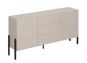 Komoda dwudrzwiowa Jukon z trzema szufladami 184 cm Szary beż Wyprzedaż