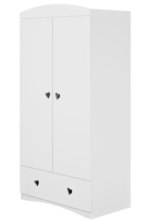 Szafa dziecięca Ciliata biała z motywem serca HOMEBOOK