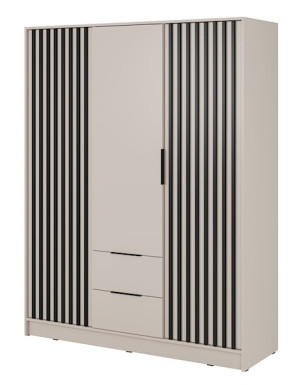 Szafa trzydrzwiowa Karette kaszmir czarne lamele