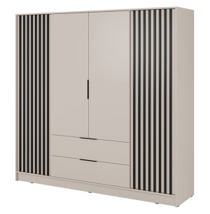 Szafa czterodrzwiowa Karette kaszmir czarne lamele