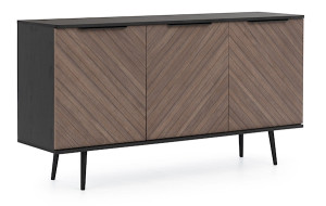 Komoda trzydrzwiowa Rinnili 150 cm Czarny grafit/Captains Deck Wyprzedaż