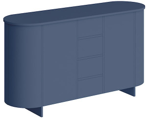 Komoda dwudrzwiowa Reflicy z czterema szufladami 163 cm granatowy mat Wyprzedaż