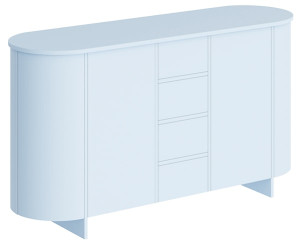 Komoda dwudrzwiowa Reflicy z czterema szufladami 163 cm niebieski mat Wyprzedaż