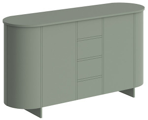 Komoda dwudrzwiowa Reflicy z czterema szufladami 163 cm zielony mat Wyprzedaż