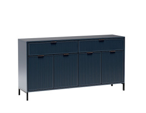 Komoda czterodrzwiowa Passimo 165cm z dwoma szufladami ciemny granat Wyprzedaż