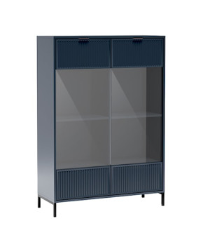 Witryna dwudrzwiowa Passimo z oświetleniem LED 104 cm ciemny granat Wyprzedaż