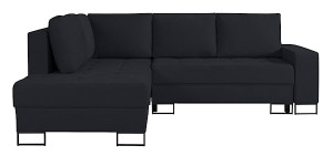 Narożnik z funkcją spania Larelle L-kształtny lewostronny z pojemnikiem grafitowy szenil Wyprzedaż