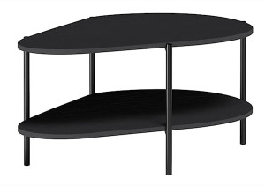 Stolik kawowy Malumi z półką 90x65cm Czarny Wyprzedaż