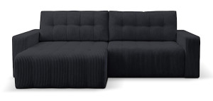 Narożnik z funkcją spania Maillo L-kształtny uniwersalny z pojemnikiem ciemnoszary sztruks Wyprzedaż