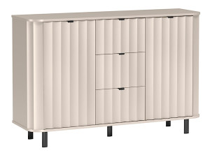 Komoda dwudrzwiowa Novado z trzema szufladami 137 cm kaszmir