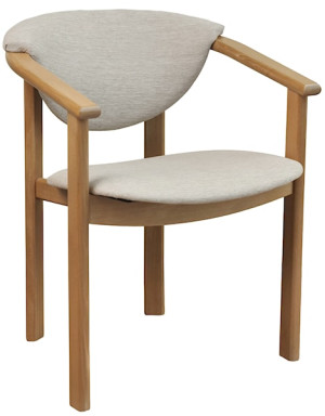 Krzesło drewniane do jadalni Flowiss dąb olejowany/jasnoszara plecionka Wyprzedaż