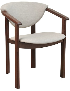 Krzesło drewniane do jadalni Flowiss orzech jasny/piaskowa plecionka Wyprzedaż