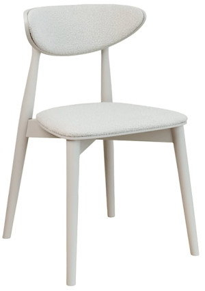 Krzesło drewniane do jadalni Andally kaszmir/jasnobeżowe boucle Wyprzedaż