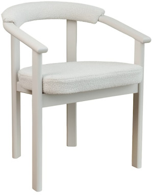 Krzesło drewniane do jadalni Fingly kaszmir/jasnobeżowe boucle Wyprzedaż