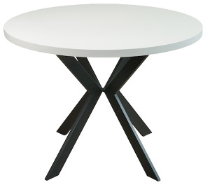 Stół rozkładany do jadalni Callions 100-180x100 cm kaszmir z czarnymi nogami Wyprzedaż