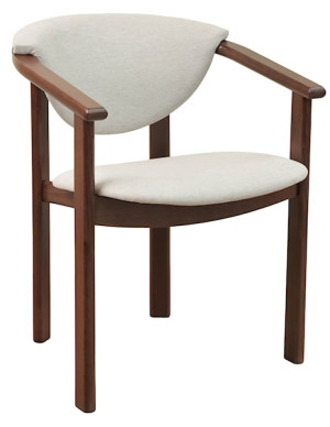 Krzesło drewniane do jadalni Flowiss orzech jasny/beżowa plecionka Wyprzedaż